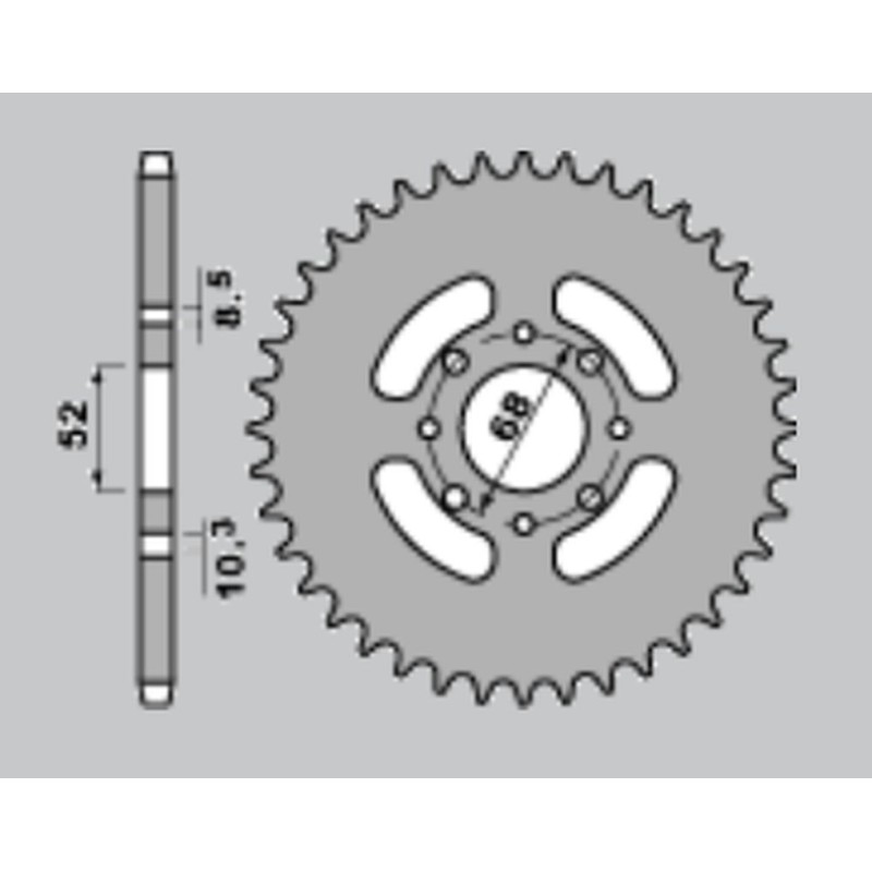 Wyprzedaż zębatka tylna 801 43 do motocykli TS50 ER '80-'85, TS 50X '84-'00