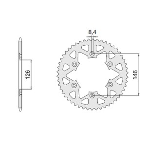 Zębatka tylna 808 51 Aluminiowa (Ergal) - Czarna Suzuki DR/RM/RMZ (JTR808.51)