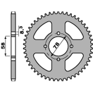 PBR Zębatka tylna 810 46 F do Suzuki RG 80 Gamma, TC 90, Kawasaki KH 125, Hyosung GA 125, GF 125