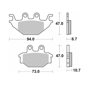 SBS KLOCKI HAMULCOWE NOWOŚĆ KH377 STREET STANDART CERAMIC KOLOR CZARNY YAMAHA MT 125 14-, YZF 125 08-18, TYŁ