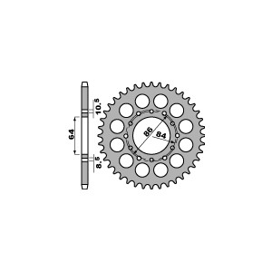 PBR ZĘBATKA TYLNA 814 44 C45 SUZUKI GSX 400 E 81-83 (ŁAŃC. 530)