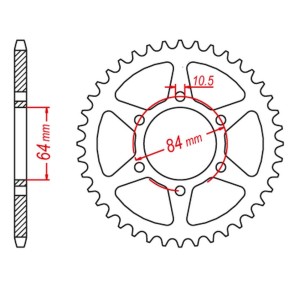 Zębatka tylna 814 43 Suzuki GSX 400 '81-85, GS 400LT '81 (81443JT) - Wyprzedaż!