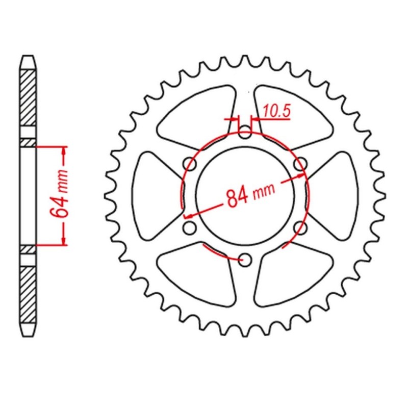 Zębatka tylna 814 43 Suzuki GSX 400 '81-85, GS 400LT '81 (81443JT) - Wyprzedaż!