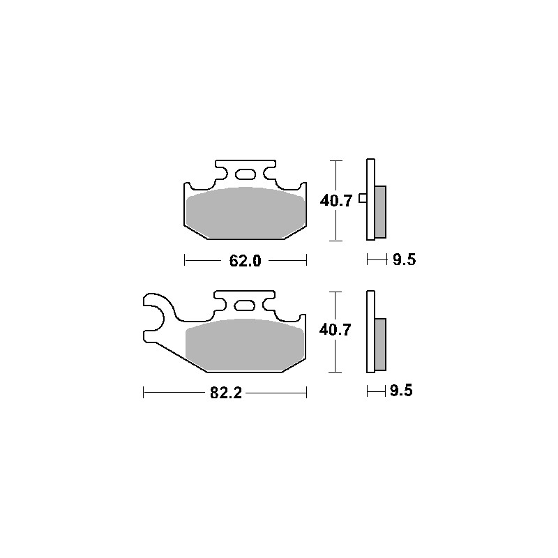 Klocki hamulcowe SBS KH428 Off-Road Sinter - Yamaha YFM 450/660/700 Raptor/Rhino tył
