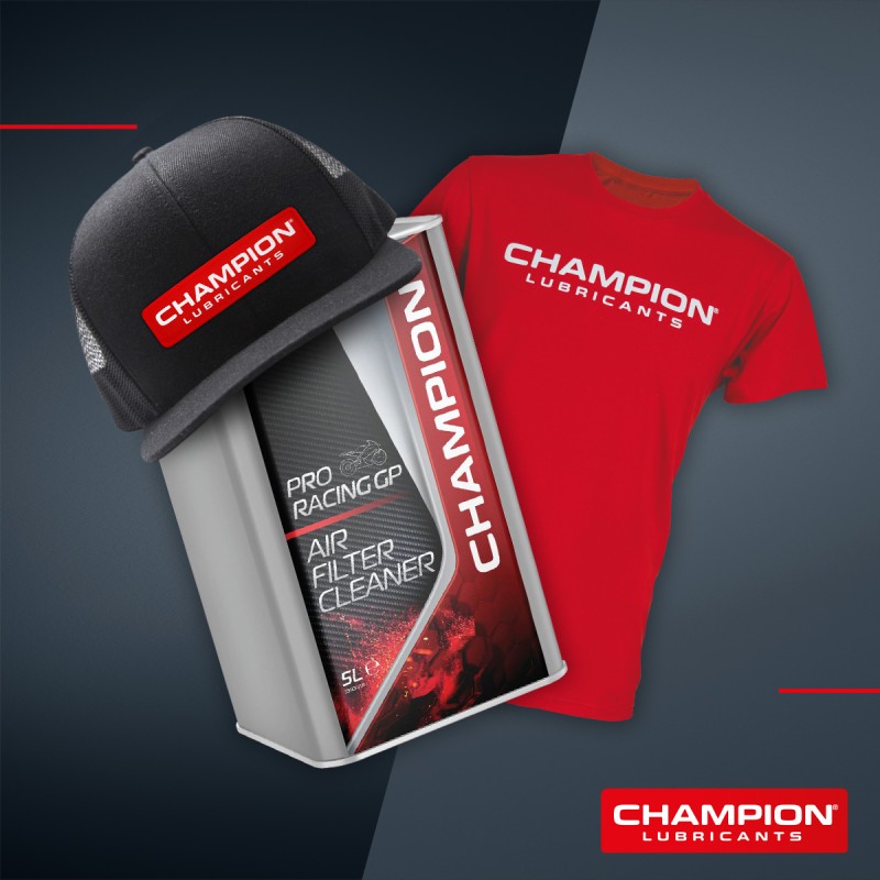 Promocja Champion Płyn do Mycia Filtrów Proracing GP Air Filter Cleaner 5L+ z Gratisową Czapką i Koszulką