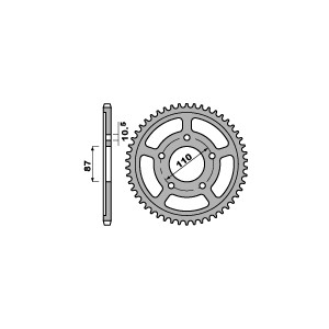 PBR ZĘBATKA TYLNA 824 45 C45 SUZUKI GSX 600 F (92-97), GSX 750F (99-04) (JTR829.45) (ŁAŃC. 530)