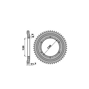 PBR WYPRZEDAZ ZĘBATKA TYLNA 827 47 F YAMAHA TZR 125R (91) (ŁAŃC. 428)