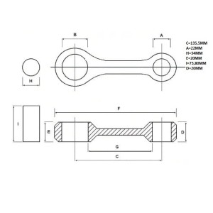 Korbowód Yamaha XT 600 '83-'89, sworzeń 34 mm - PromX MT