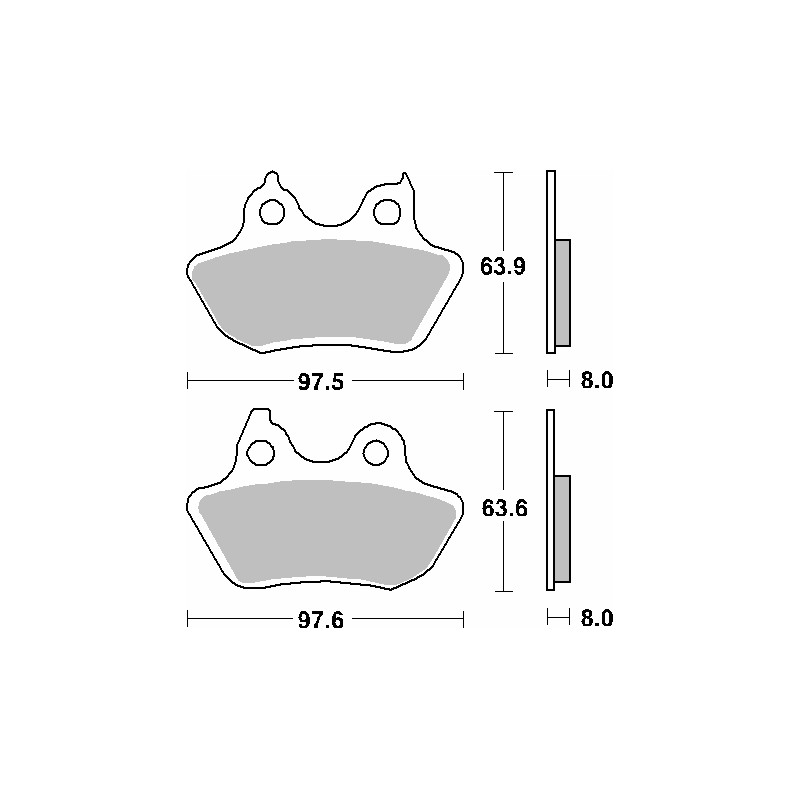 Klocki hamulcowe SBS KH434 Street Standard Ceramic do Harley Davidson Heritage/Softail/Night Train