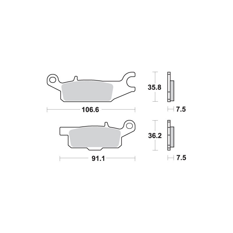 Klocki hamulcowe SBS KH443 do Yamaha Grizzly - złoty kolor