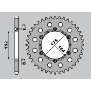 GROSSKOPF WYPRZEDAŻ ZĘBATKA TYLNA ALUMINIOWA KOLOR CZARNY 856 52