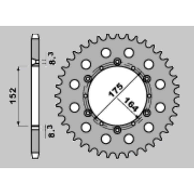 GROSSKOPF WYPRZEDAŻ ZĘBATKA TYLNA ALUMINIOWA KOLOR CZARNY 856 52