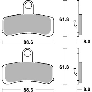 Klocki hamulcowe KH457 Street Performance do Harley Davidson Road King/Fat Boy - Złote