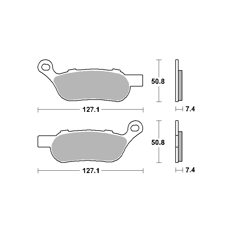 Klocki hamulcowe SBS KH458 Street Performance do Harley Davidson Road King/Fat Boy - złote