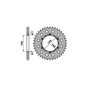 PBR ZĘBATKA TYLNA 856 47 C45 YAMAHA TT 600E 96-00, TTR 600 (JTR853.47) (ŁAŃC. 520) (JTR853.47)