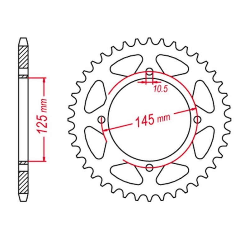 Zębatka tylna 857 45 Yamaha XT600 '83-'03 - Wyprzedaż GROSSKOPF