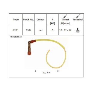 NGK Fajka na świecę ebonitowa kątowa 50 cm czerwona