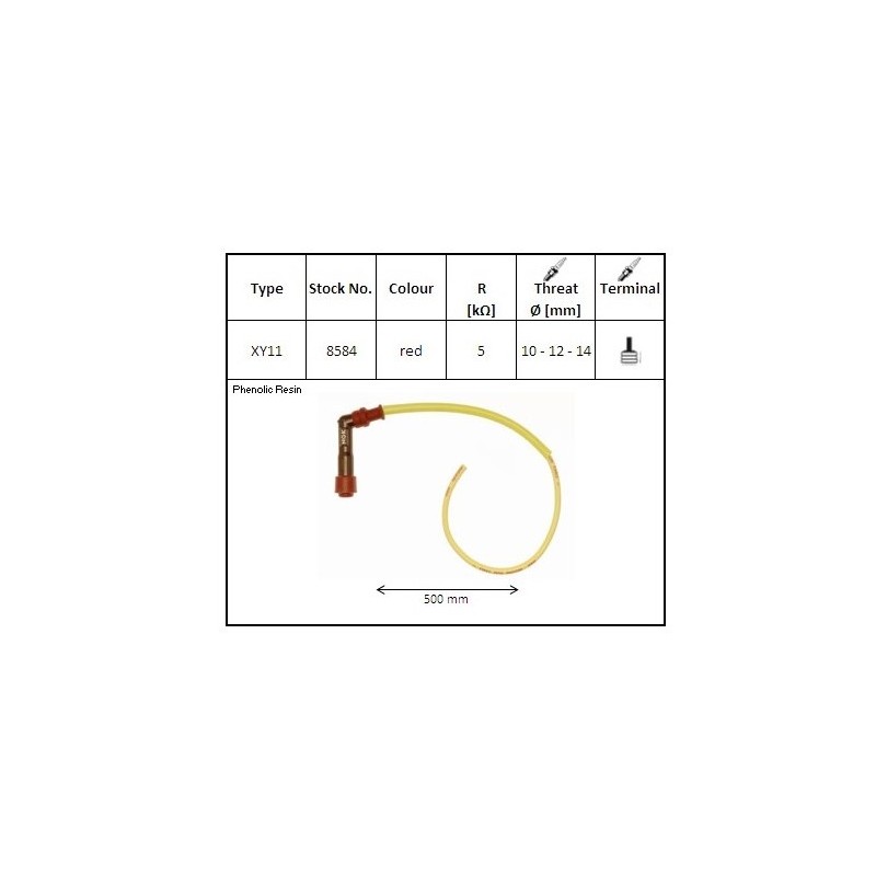 NGK Fajka na świecę ebonitowa kątowa 50 cm czerwona