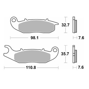SBS KLOCKI HAMULCOWE NOWOŚĆ KH465 STREET STANDART CERAMIC KOLOR CZARNY AJP PR3/PR4/PR5 '13-,DERBI TERRA/CITY CROSS 125 '08-'1