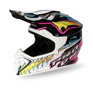 PROGRIP KASK CROSS DZIECIĘCY PG3009 JURASSIC JUNIOR/KID BIAŁY/CZARNY/RÓŻOWY/SELEDYNOWY ROZM. XL