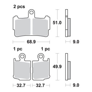 Klocki hamulcowe SBS KH499/4 Street Performance do Hondy VFR1200 - Złote, przód