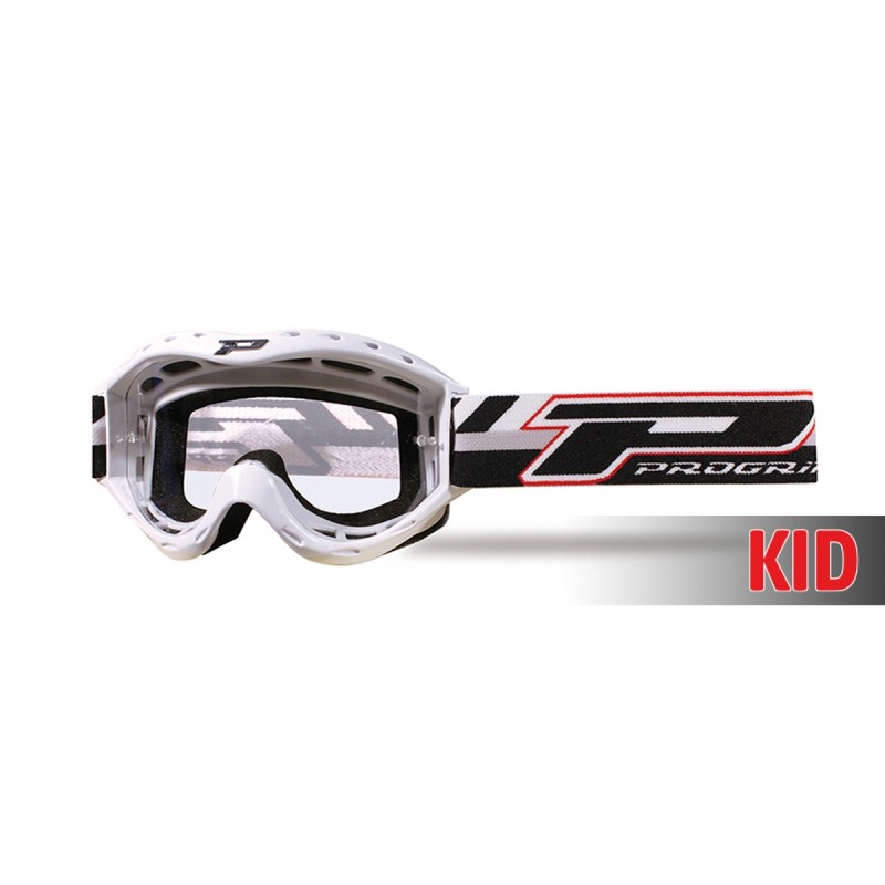 PROGRIP GOGLE PG3101-101 ATZAKI KID DZIECIĘCE KOLOR BIAŁY (SZYBA PG3111 PRZEZROCZYSTA 1MM, NO FOG, ANTI UV)