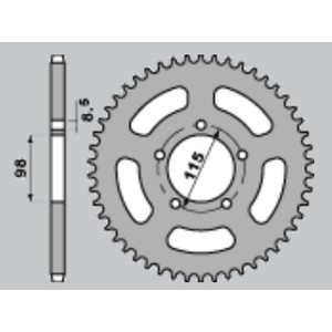 GROSSKOPF WYPRZEDAŻ ZĘBATKA TYLNA ALUMINIOWA 893 50 KOLOR POMARAŃCZOWY