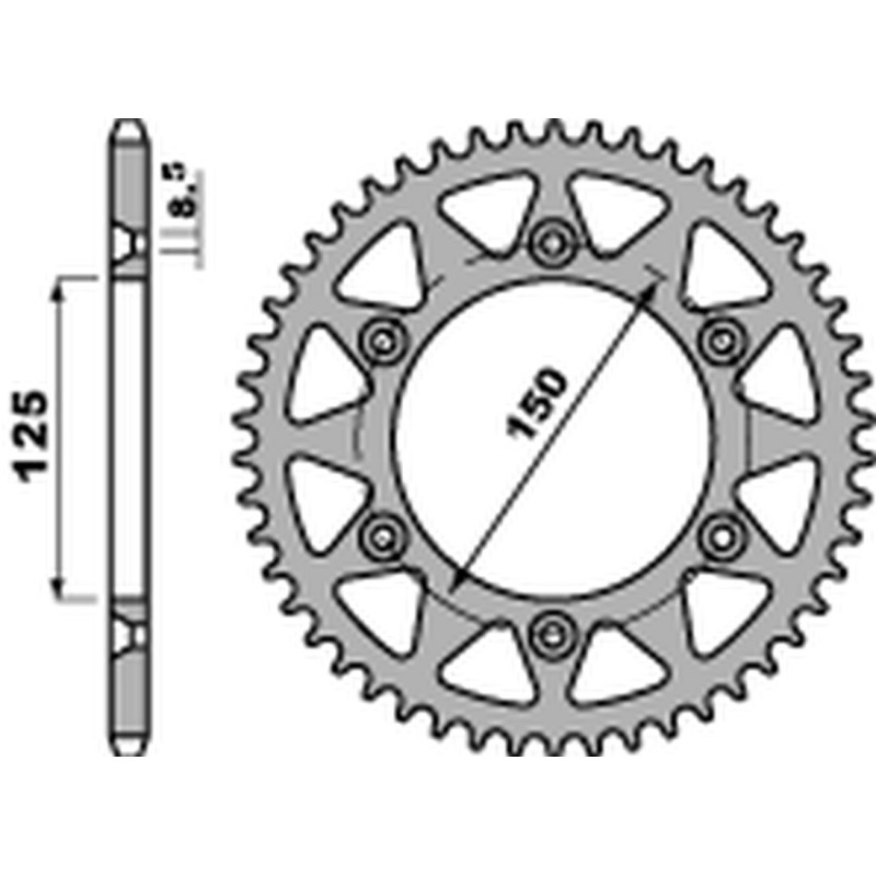 PBR WYPRZEDAŻ ZĘBATKA TYLNA 899 39 C45 KTM SX/MXC/EXC 200 '98-'14, SX/EXC 150 '10-'22, EXC 125 '91-'16 (JTR897.39) (ŁAŃC.)
