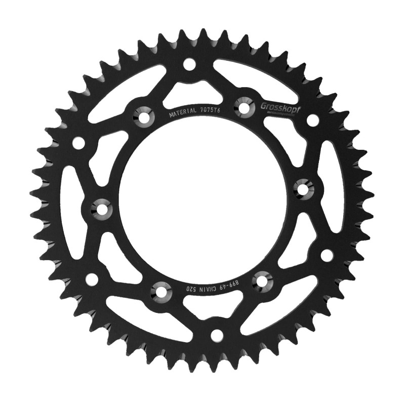 GROSSKOPF WYPRZEDAŻ ZĘBATKA TYLNA ALUMINIOWA T7075 (ERGAL) KOLOR CZARNY 899 49 (89949) KTM