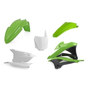 Komplet plastików Kawasaki KX 85/100/112 '14-'22 z tablicą przednią - Zielono Biały OEM