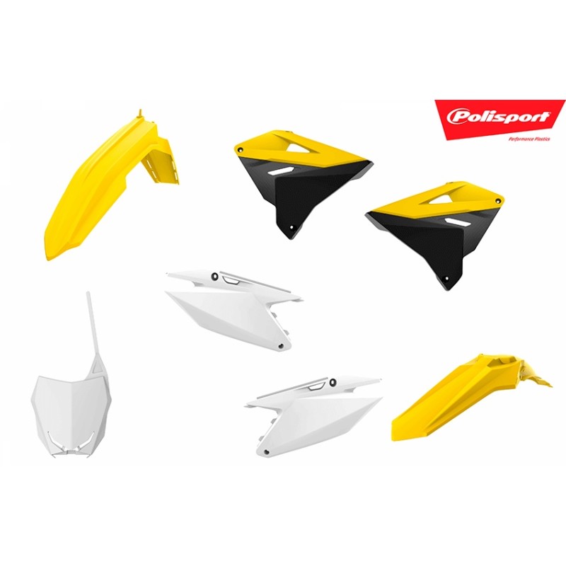 Komplet plastików Suzuki RM 125/250 \'01-\'08 na RMZ 450 \'22 - Żółty/Czarny/Biały