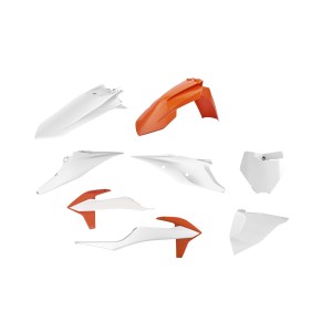 Komplet plastików KTM SX/SX-F '19-'22 - biały pomarańczowy OE