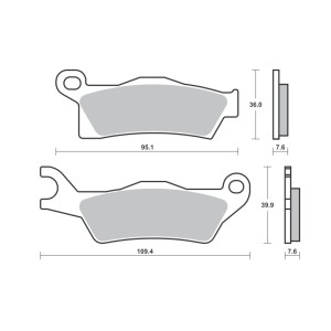 Klocki hamulcowe SBS KH617 do Can-Am Outlander 800/1000 i Renegade 1000 - prawy przód