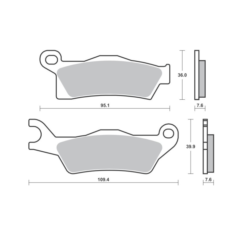 Klocki hamulcowe SBS KH617 do Can-Am Outlander 800/1000 i Renegade 1000 - prawy przód