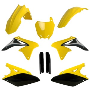 POLISPORT KOMPLET PLASTIKÓW (FULL KIT) SUZUKI RMZ 250 '10-'18 W ZESTAWIE TABLICA PRZEDNIA (8659300001) I OSŁONY AMORTYZARORÓW