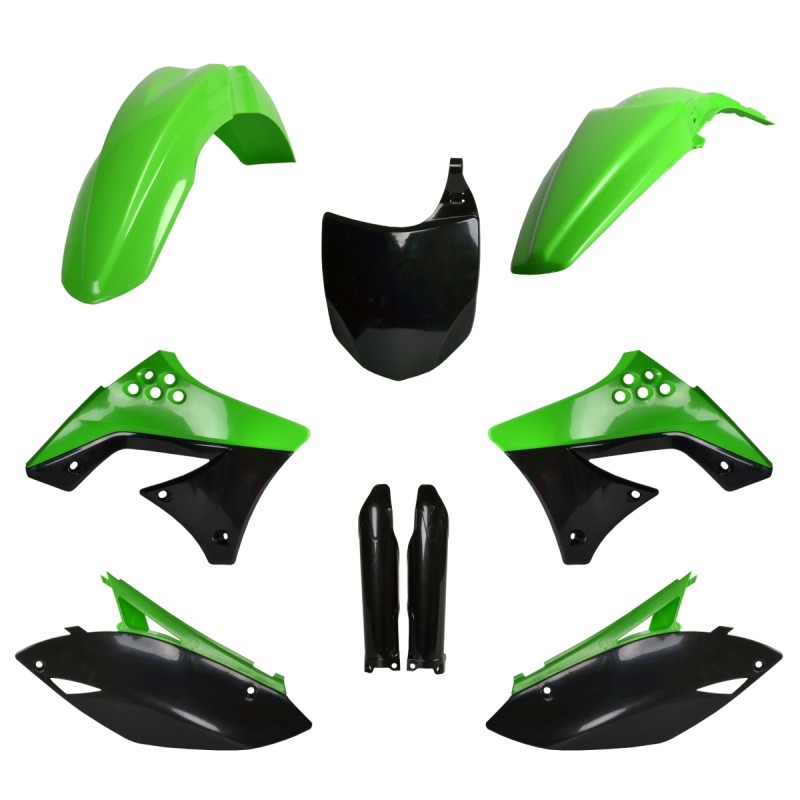 Komplet plastików POLISPORT FULL KIT KAWASAKI KX 250F '09-'12 z Tablicą Przednią i Osłonami Amortyzatorów