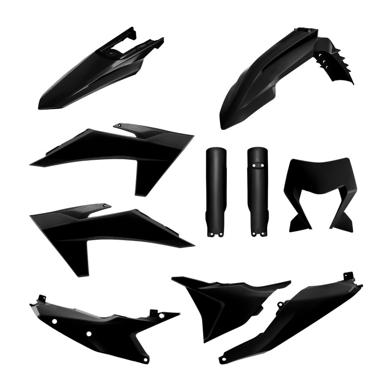 POLISPORT KOMPLET PLASTIKÓW (FULL KIT) KTM EXC/EXC-F/XC-W/XC-WF TBI '24-'25 Z OSŁONĄ LAMPY I OSŁONAMI AMORTYZATORÓW