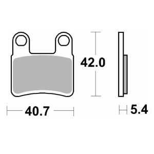 SBS KLOCKI HAMULCOWE KH257/2 (PARKING BRAKE PAD - HAMULEC POSTOJOWY) KYMCO MAXXER / MXU '08-'14 STREET STANDART CERAMIC KOLOR