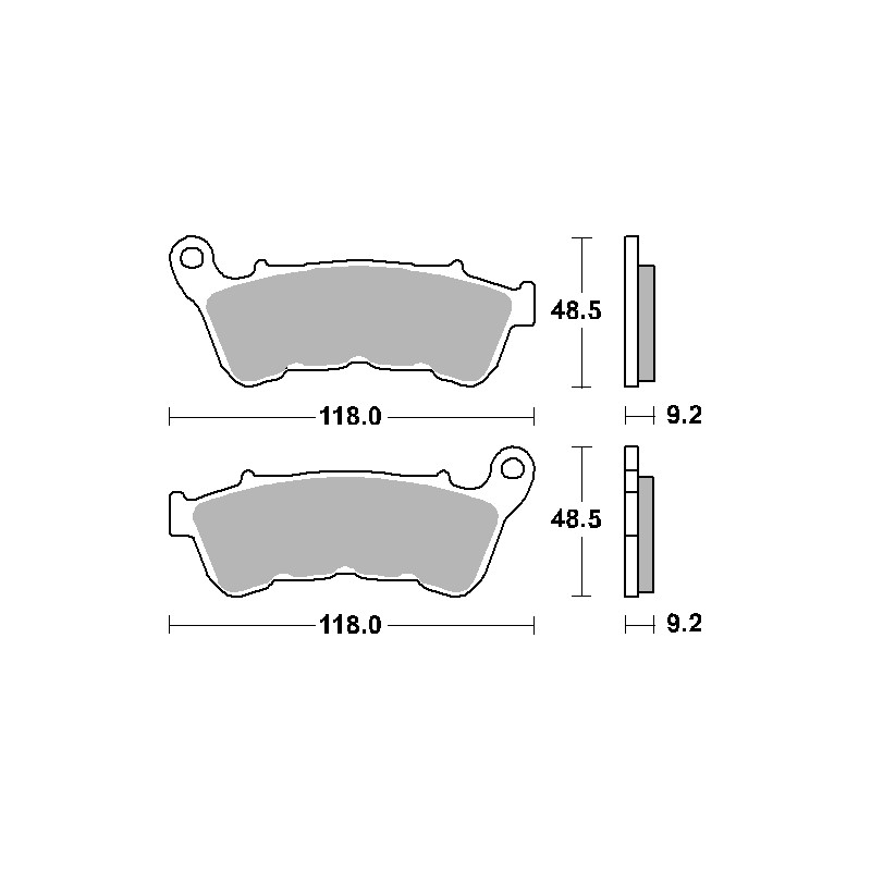 Klocki hamulcowe SBS KH640 Street Carbon Tech - czarne, pasujące do H-D 883 Super Low/Iron/Roadster/1200 Custom/T S