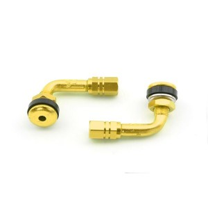 Zawór koła wygięty kątowy kolor złoty - cena za 2 sztuki