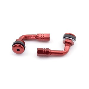 Zawór koła wygięty kątowy kolor czerwony - zestaw 2 szt. (952RJ)