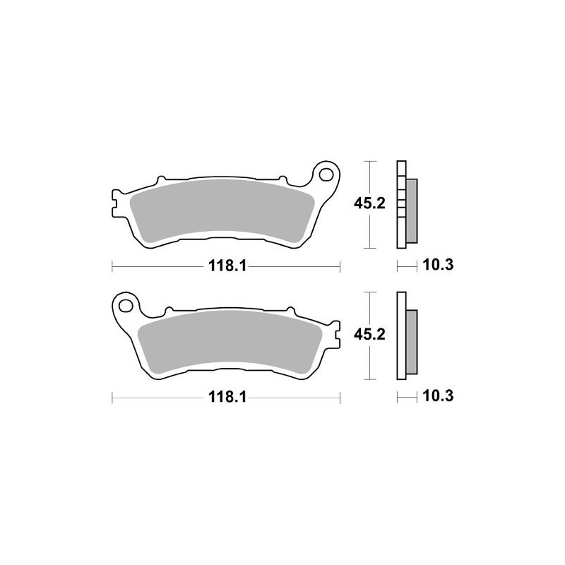 Klocki hamulcowe SBS KH388/2 Street Performance, kolor złoty - Honda GL 1800 Goldwing '18-'21 (tył)