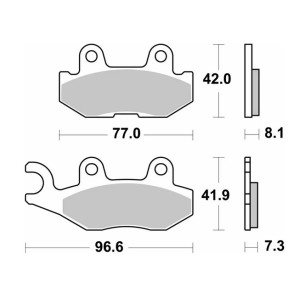 Klocki hamulcowe SBS KH675 Off-Road Yamaha YXC/YXM Viking Wolverine YXE 850 '18-'20 prawy tył