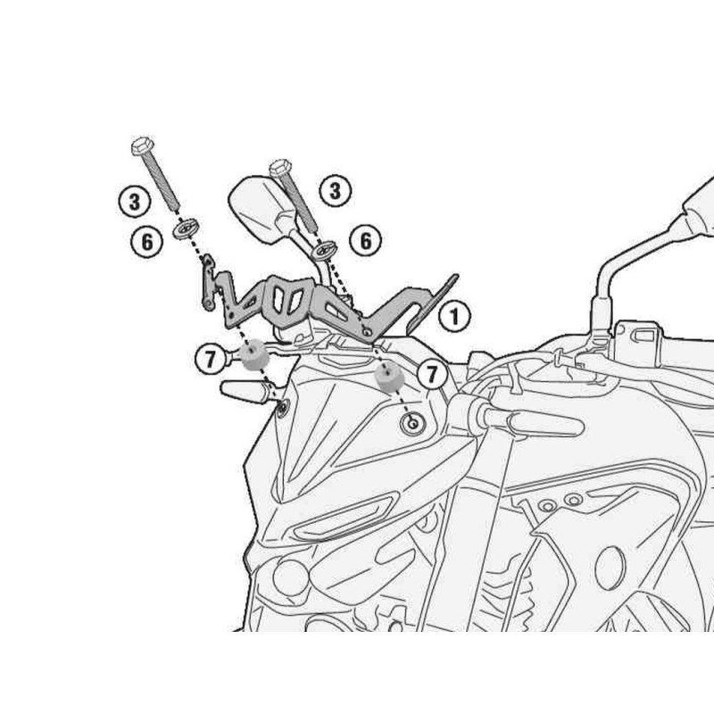 Kappa mocowanie szyby 4128SK Yamaha MT-03 321 '20-'25