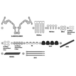 Mocowanie szyby KAPPA 1176AK/1176ABLK CF MOTO NK 650 '21-'24