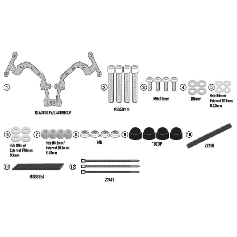 Mocowanie szyby KAPPA 1176AK/1176ABLK CF MOTO NK 650 '21-'24
