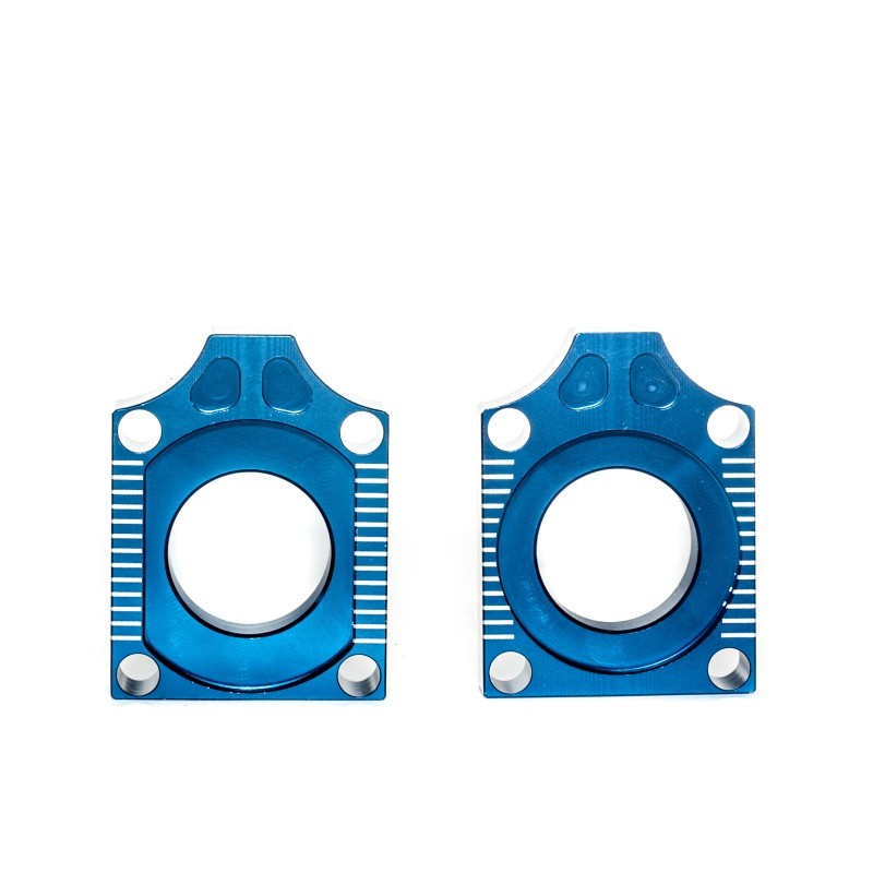 Napinacz tylnej osi YAMAHA YZ/YZF '01-'08 kpl. niebieski (2 szt.)