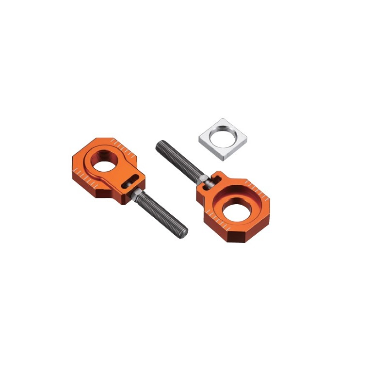 Napinacz tylniej osi KTM SX/SXF/EXC 125-530 '08-'12, EXC/EXCF '08-'19 (20mm) - Pomarańczowy (Kpl.-2szt)