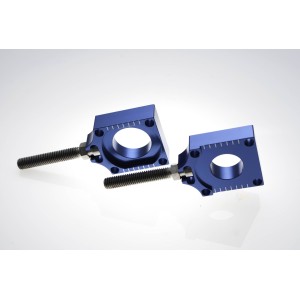 Napinacz tylnej osi ze śrubą do Husqvarna TC/TE '04-'14 kolor niebieski (kpl.-2szt.)