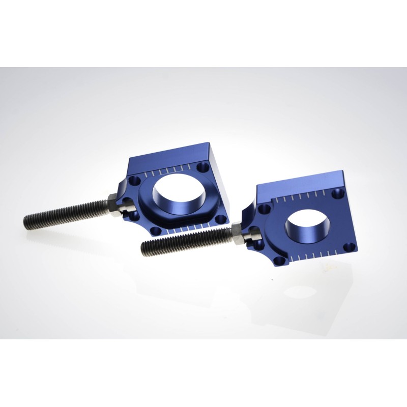 Napinacz tylnej osi ze śrubą do Husqvarna TC/TE '04-'14 kolor niebieski (kpl.-2szt.)